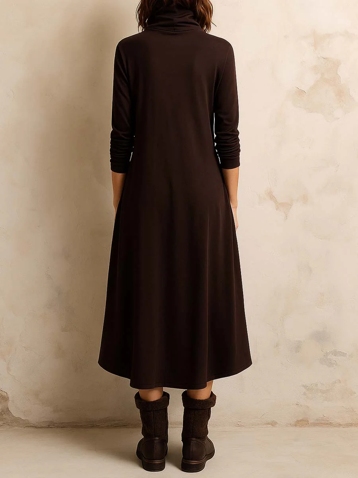 Dark Brown Bohemian Midi Dress