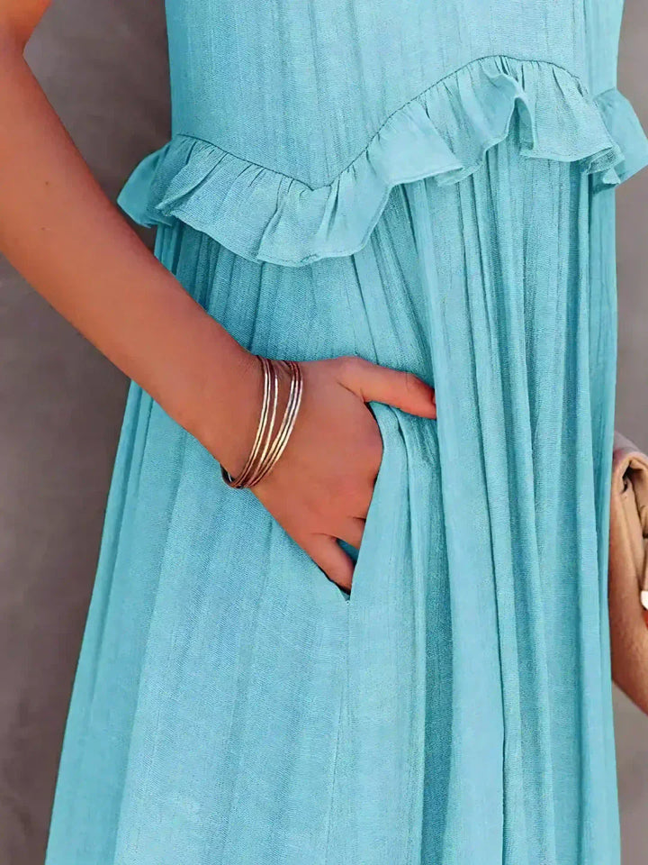 Robyn - Halter Ruffle Maxi Dress